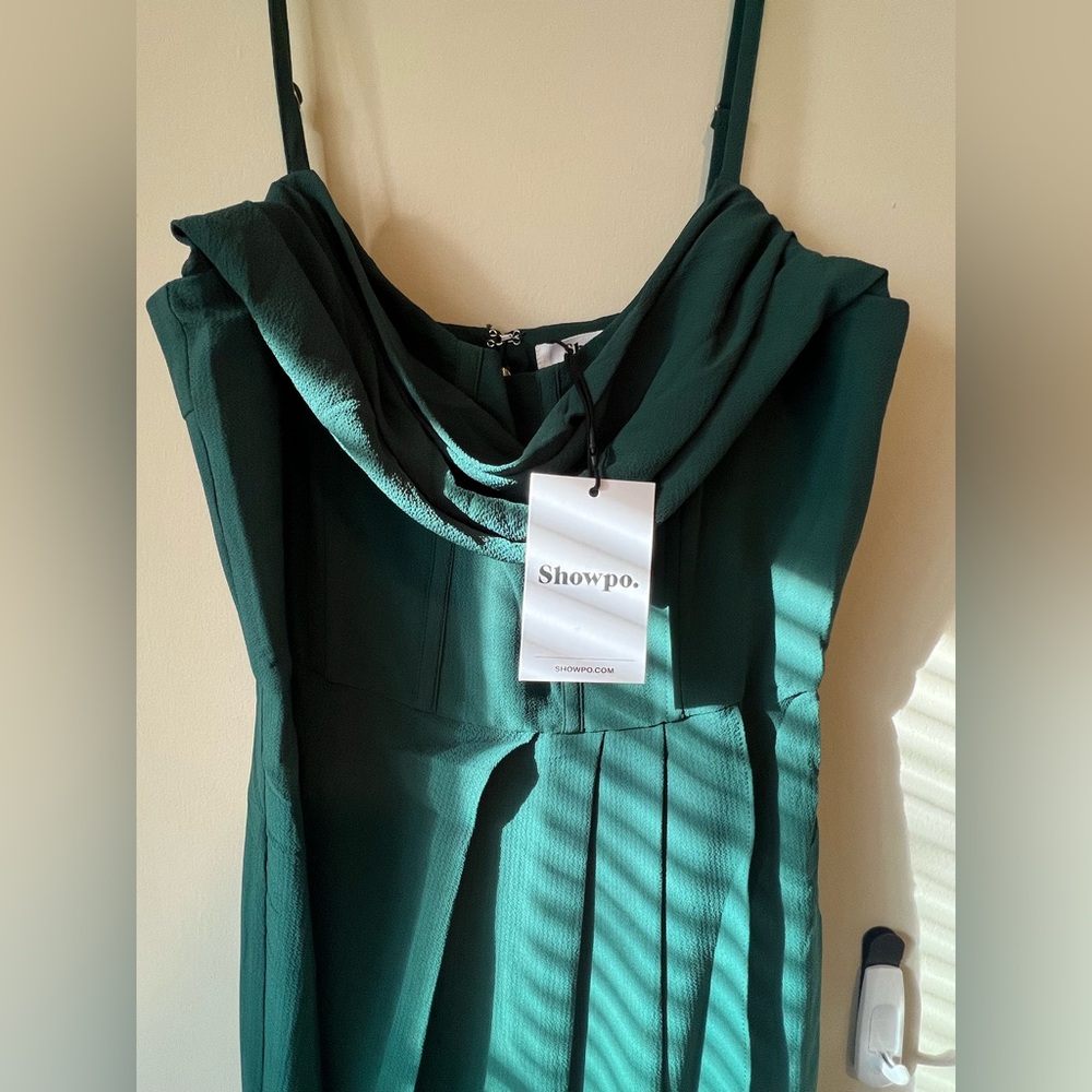 NWT Showpo Andrina Midi Dress Size 6 Forest Green - Picture 3 of 11